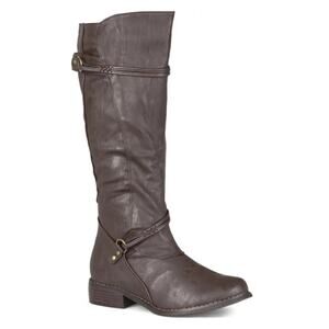 Journee Collection Women's Harley Rouched Knee High Boots Brown Size 8